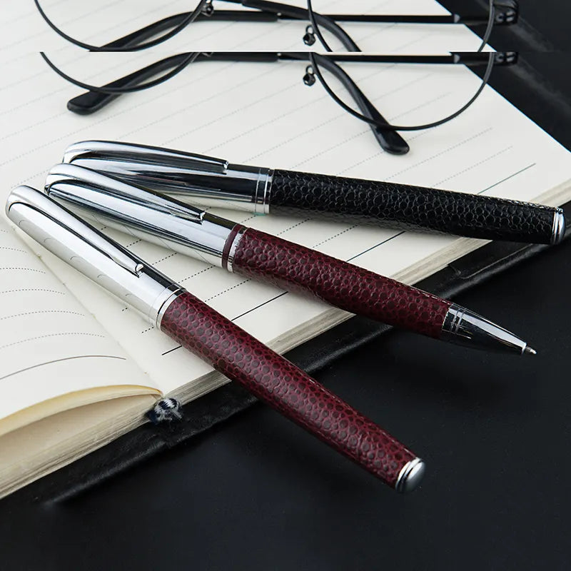 Luxury gift promotional sublimation pen blank red PU leather metal pen for business