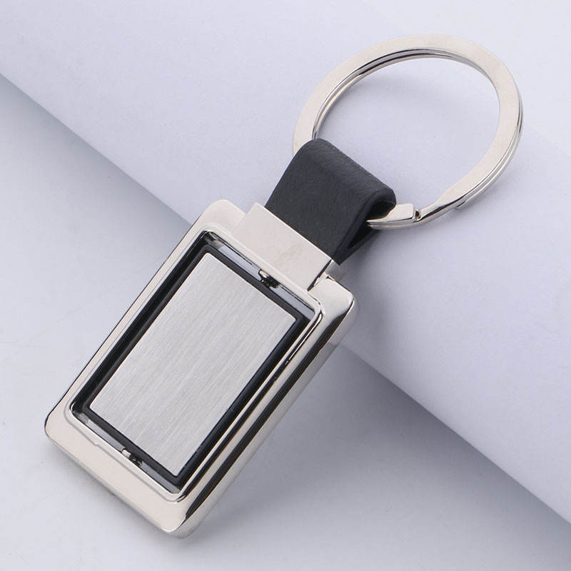 Custom Metal Key Chain Engrave Stainless Steel Blank Metal Logo Key Chain Rectangle Square Round Heart Shape Keychain