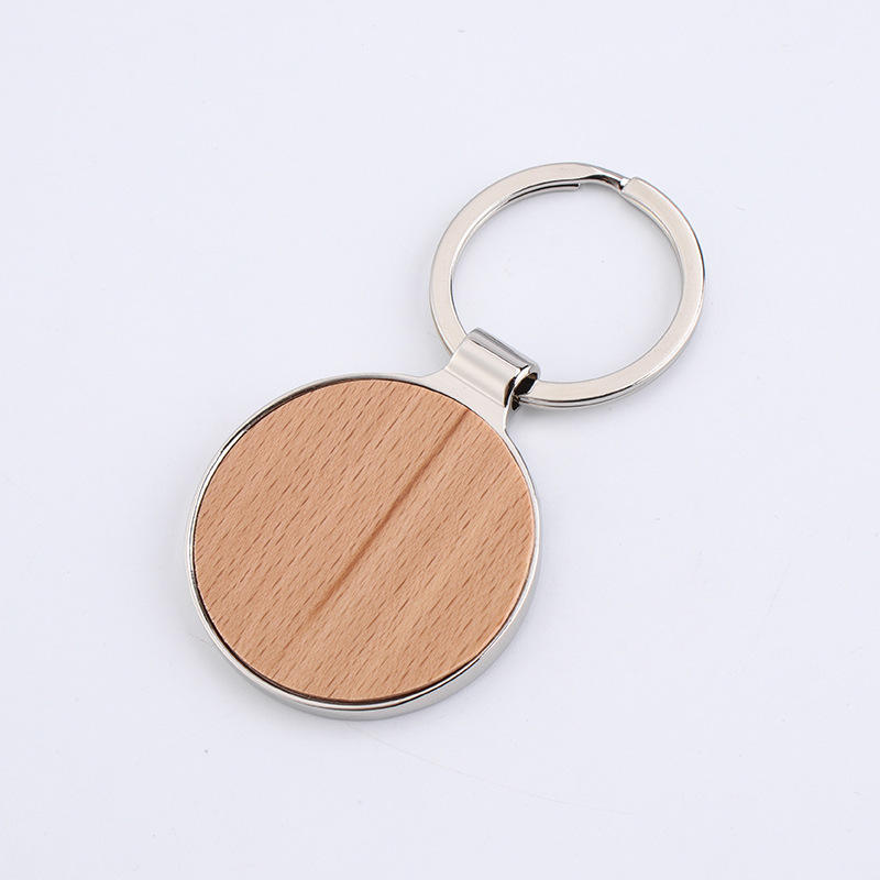 Wholesale bamboo metal bottle opener keychain with custom logo