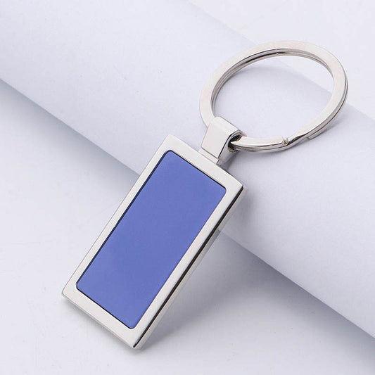Custom Metal Key Chain Engrave Stainless Steel Blank Metal Logo Key Chain Rectangle Square Round Heart Shape Keychain