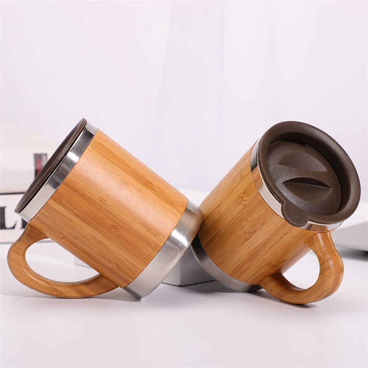 Eco Friendly Bamboo Coffee Travel Mug Cup With Lid