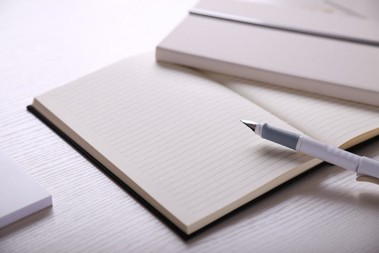 BizGift Personalized Fold Magnetic Clasp Closure Ruled Pages A4 A5 Journal Black White PU Faux Leather Business Diary