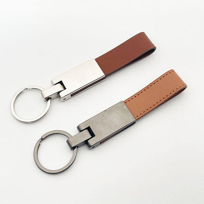 Personalized Leather Keychain Durable Key Holder for Men Women Custom Name Engraved Gift with Compact Design