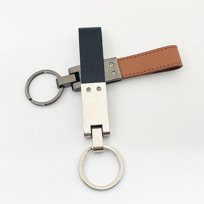 Personalized Leather Keychain Durable Key Holder for Men Women Custom Name Engraved Gift with Compact Design