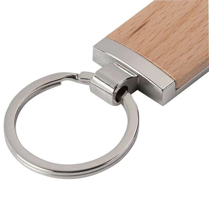Personalized Rectangle Wooden Keychain