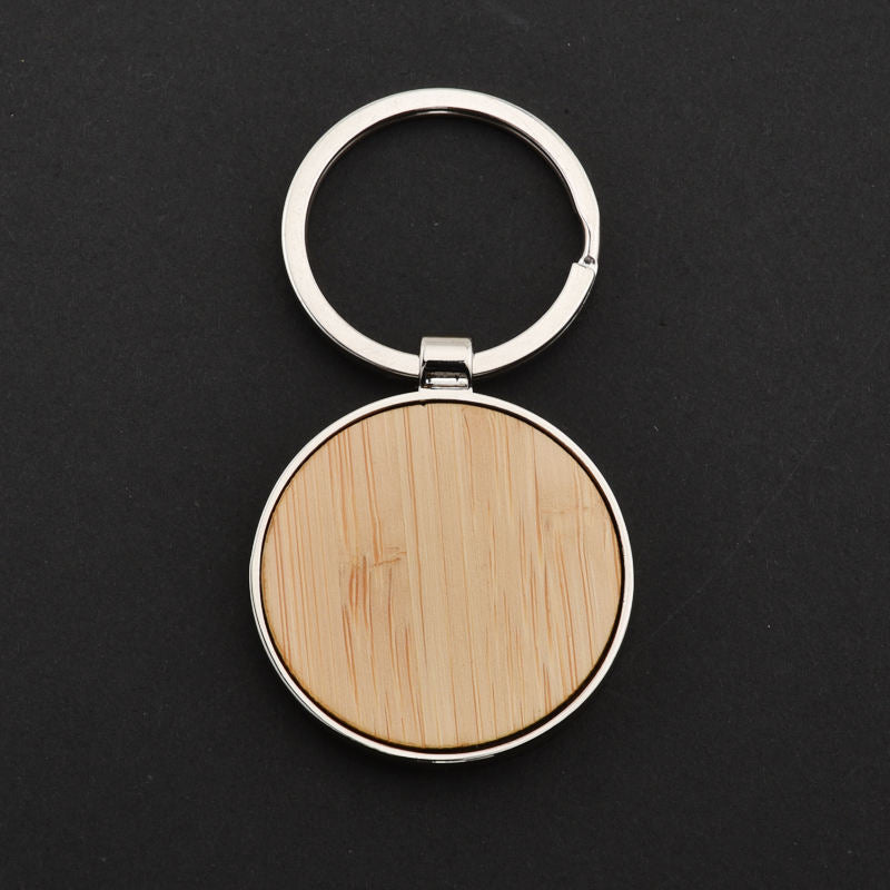 Wholesale bamboo metal bottle opener keychain with custom logo