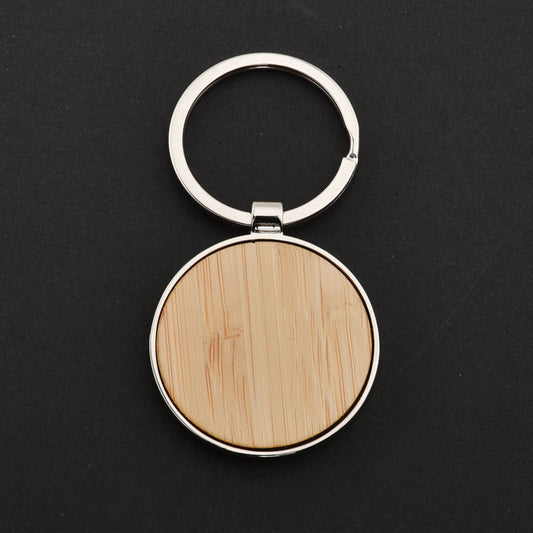Wholesale bamboo metal bottle opener keychain with custom logo