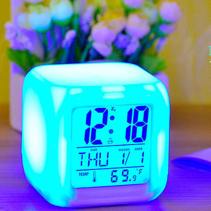 7 colour changing digital alarm clock