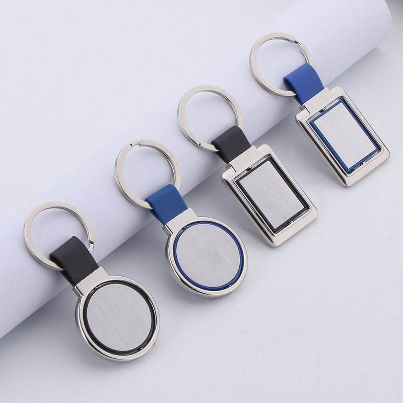 Custom Metal Key Chain Engrave Stainless Steel Blank Metal Logo Key Chain Rectangle Square Round Heart Shape Keychain