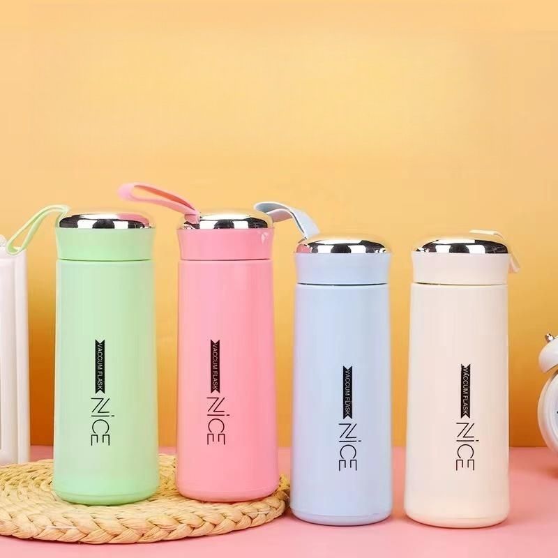 Color 400 ml Sports Water Bottle PP + Glass Travel Drink Bottle With Sling