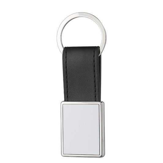 Metal  Logo custom keychain sublimation Leather Keychain