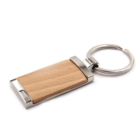 Personalized Rectangle Wooden Keychain