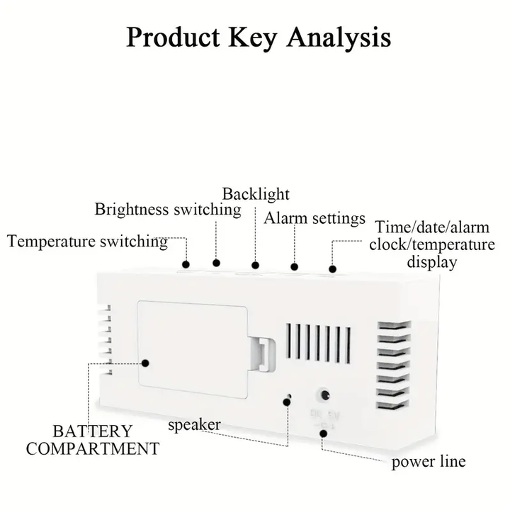 Mirror desk clock alarm clock for gifts