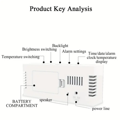 Mirror desk clock alarm clock for gifts