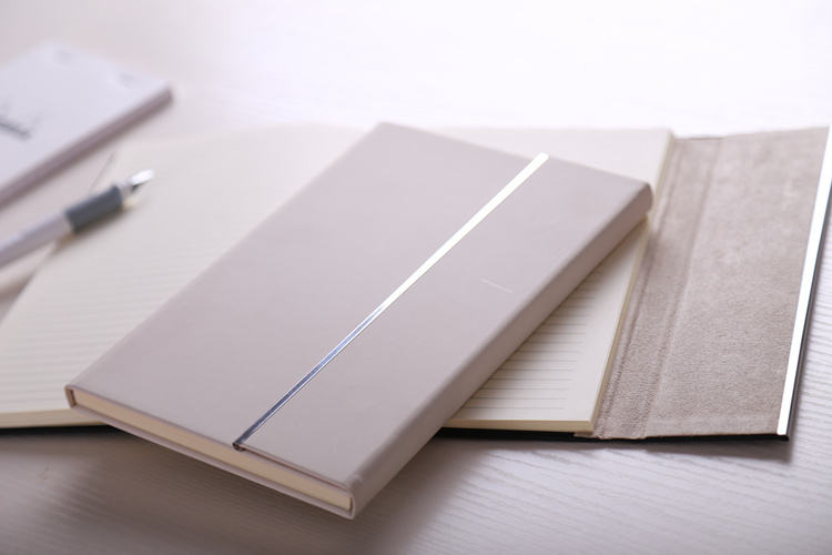 BizGift Personalized Fold Magnetic Clasp Closure Ruled Pages A4 A5 Journal Black White PU Faux Leather Business Diary
