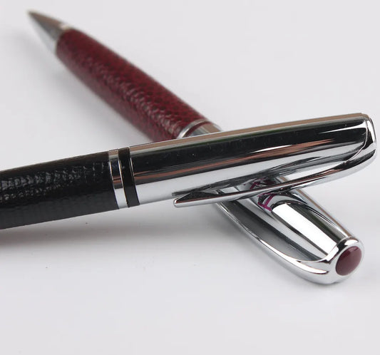 Luxury gift promotional sublimation pen blank red PU leather metal pen for business