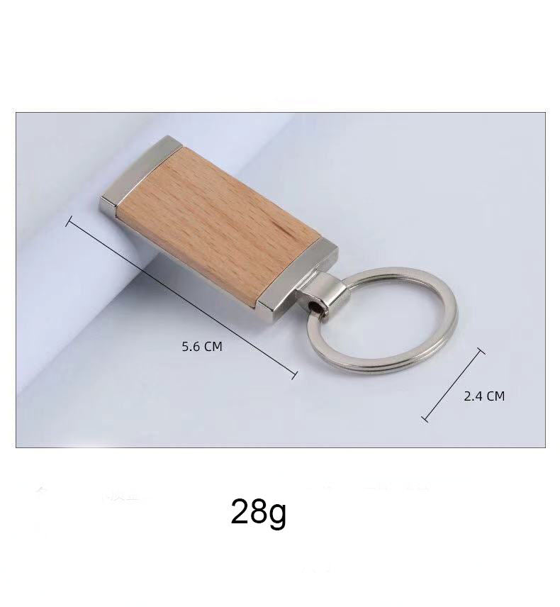 Personalized Rectangle Wooden Keychain