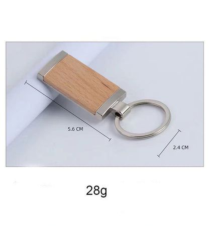 Personalized Rectangle Wooden Keychain