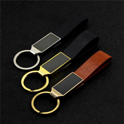 PU Leather Car Keychain with Anti-Lost D Ring