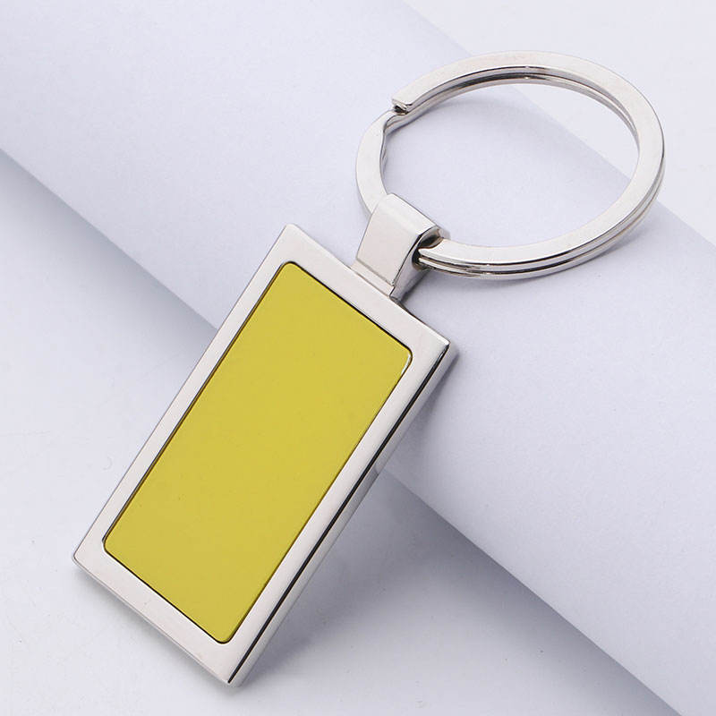 Custom Metal Key Chain Engrave Stainless Steel Blank Metal Logo Key Chain Rectangle Square Round Heart Shape Keychain