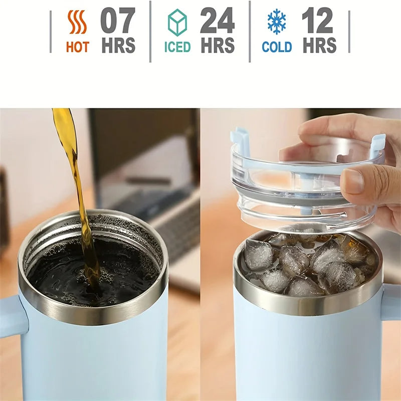Personalized 1200ml Stainless Steel insulated Tumbler With Steel Straw