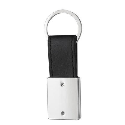 Metal  Logo custom keychain sublimation Leather Keychain