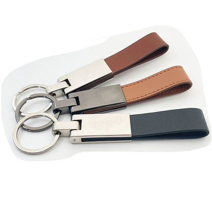 Personalized Leather Keychain Durable Key Holder for Men Women Custom Name Engraved Gift with Compact Design