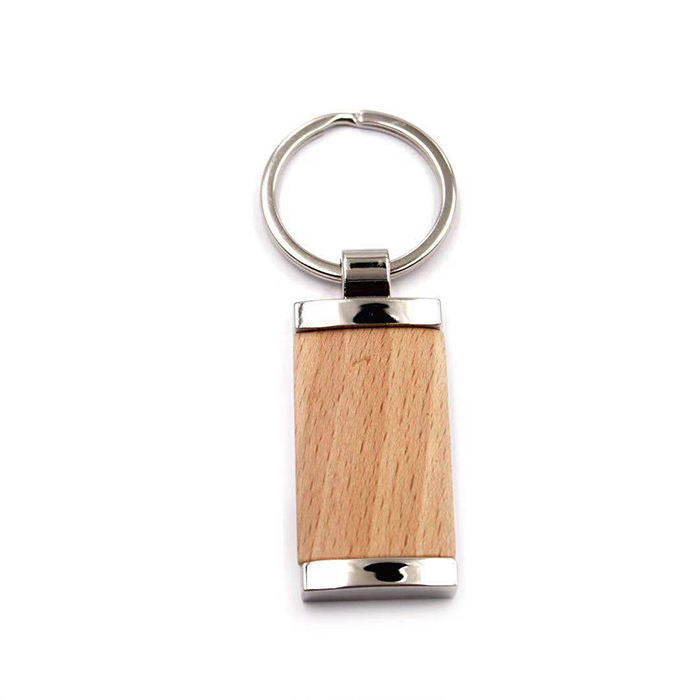 Personalized Rectangle Wooden Keychain