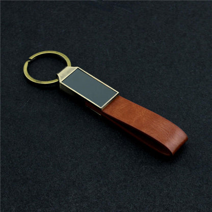 PU Leather Car Keychain with Anti-Lost D Ring