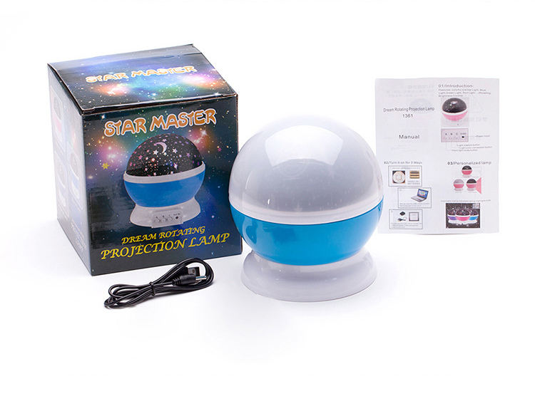 Led 360 Degree Automatic Rotating projection lamp toy battery operated Color Changing romantic night light