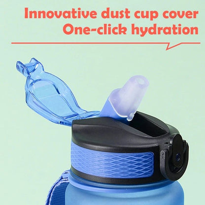 BPA Free 1L Travel Sports Plastic Sublimation Leak Proof Water Bottle With Straw
