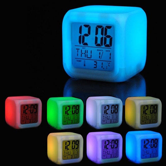 7 colour changing digital alarm clock