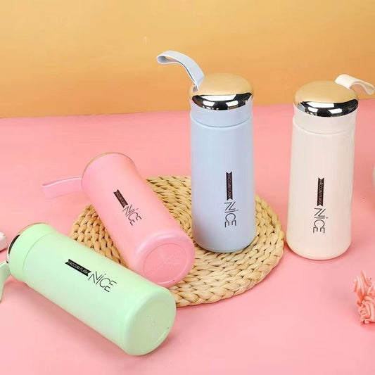 Color 400 ml Sports Water Bottle PP + Glass Travel Drink Bottle With Sling