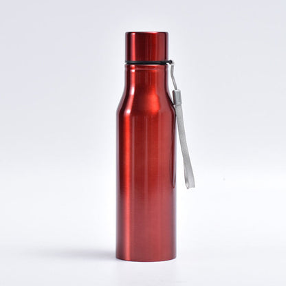 Portable 750ml 1000ml Water Bottle Colorful Red Blue Gold Bottles Stainless Steel Sports Flask with Handles Rope