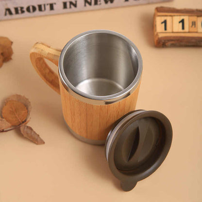 Eco Friendly Bamboo Coffee Travel Mug Cup With Lid