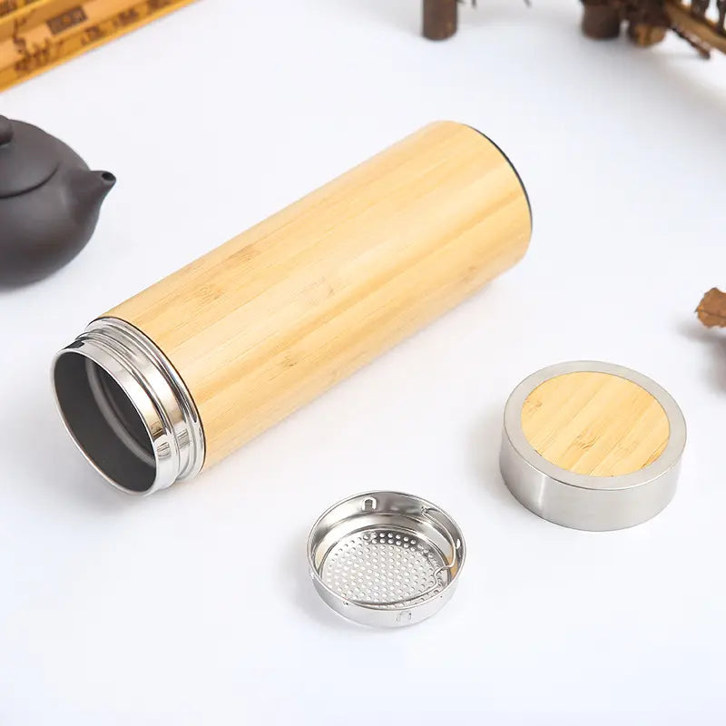 BAMBOO INSULATED STAINLESS STEEL BOTTLE