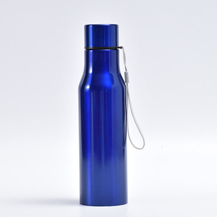 Portable 750ml 1000ml Water Bottle Colorful Red Blue Gold Bottles Stainless Steel Sports Flask with Handles Rope