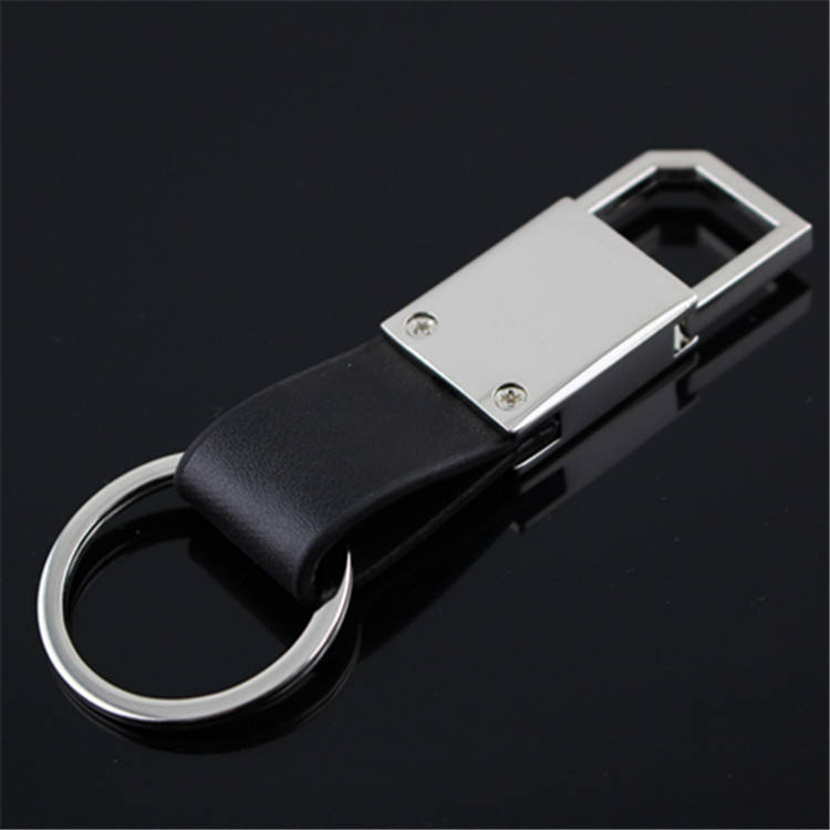 Promotion gift soft PU leather Lobster Pull out keychain leather blank