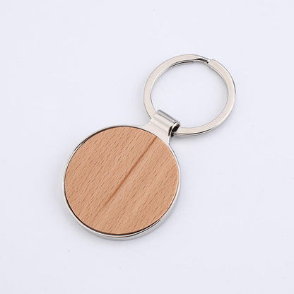 Wholesale bamboo metal bottle opener keychain with custom logo