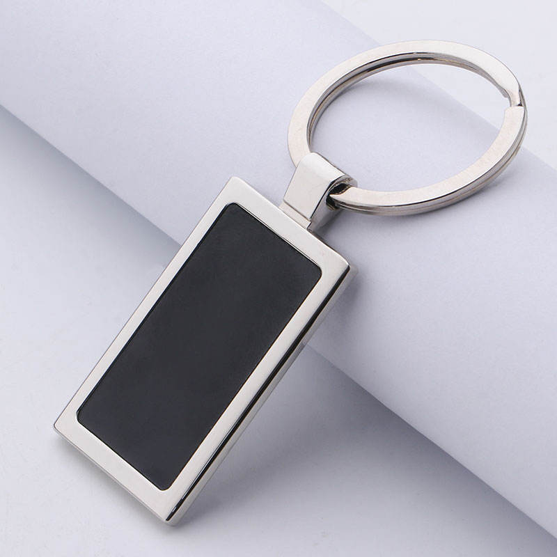 Custom Metal Key Chain Engrave Stainless Steel Blank Metal Logo Key Chain Rectangle Square Round Heart Shape Keychain