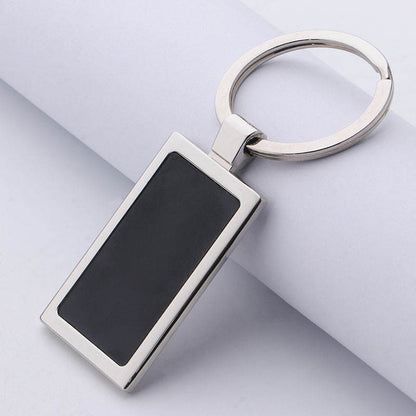 Custom Metal Key Chain Engrave Stainless Steel Blank Metal Logo Key Chain Rectangle Square Round Heart Shape Keychain