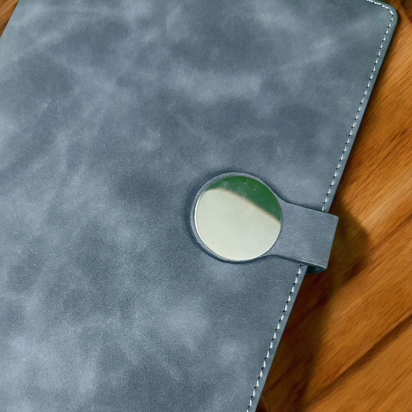 BizGift Personalized Premium PU Leather A-5 Office Notebook Diary Journal with Smart Magnetic Round Closure, 192 pages 80 gsm ( Grey)
