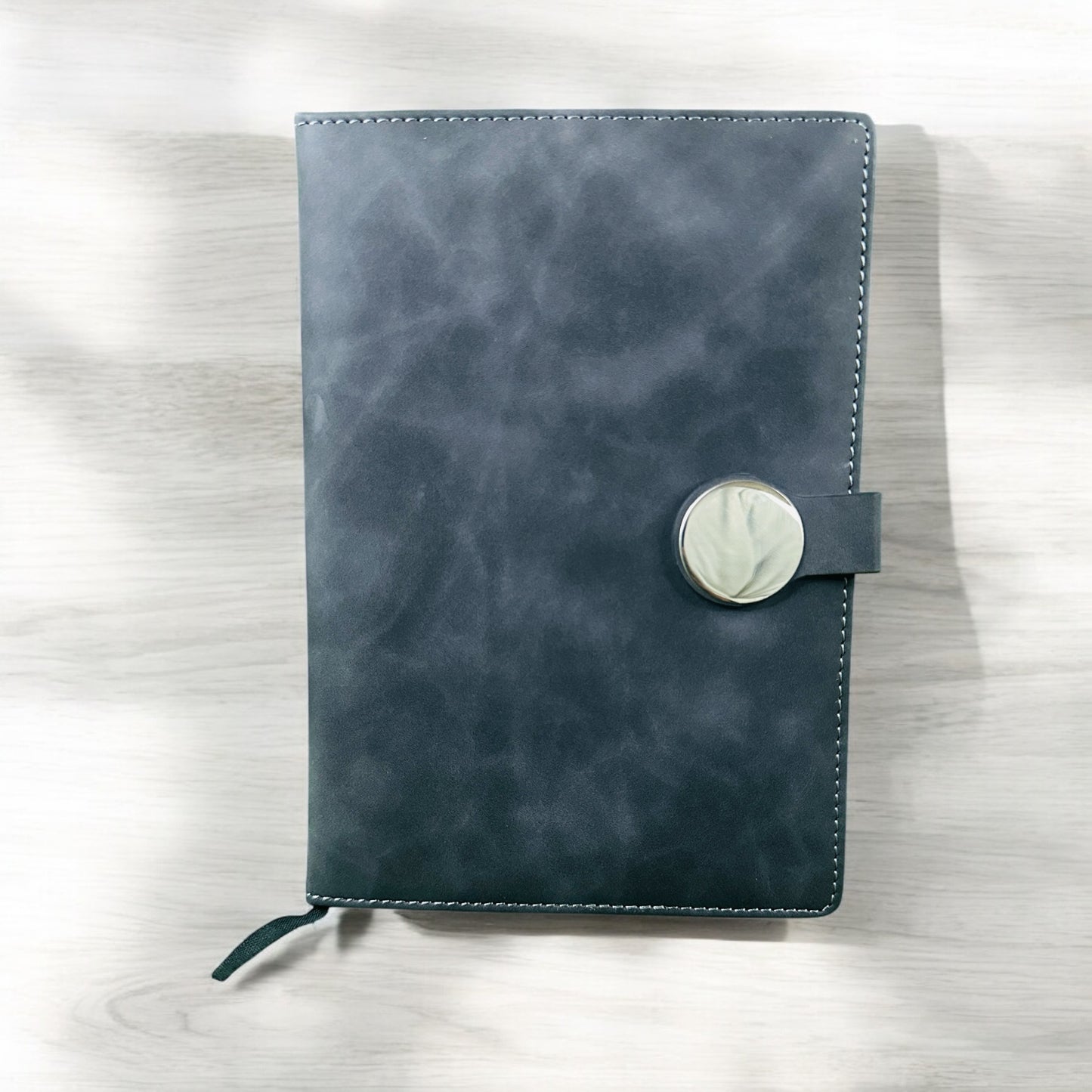 BizGift Personalized Premium PU Leather A-5 Office Notebook Diary Journal with Smart Magnetic Round Closure, 192 pages 80 gsm ( Grey)