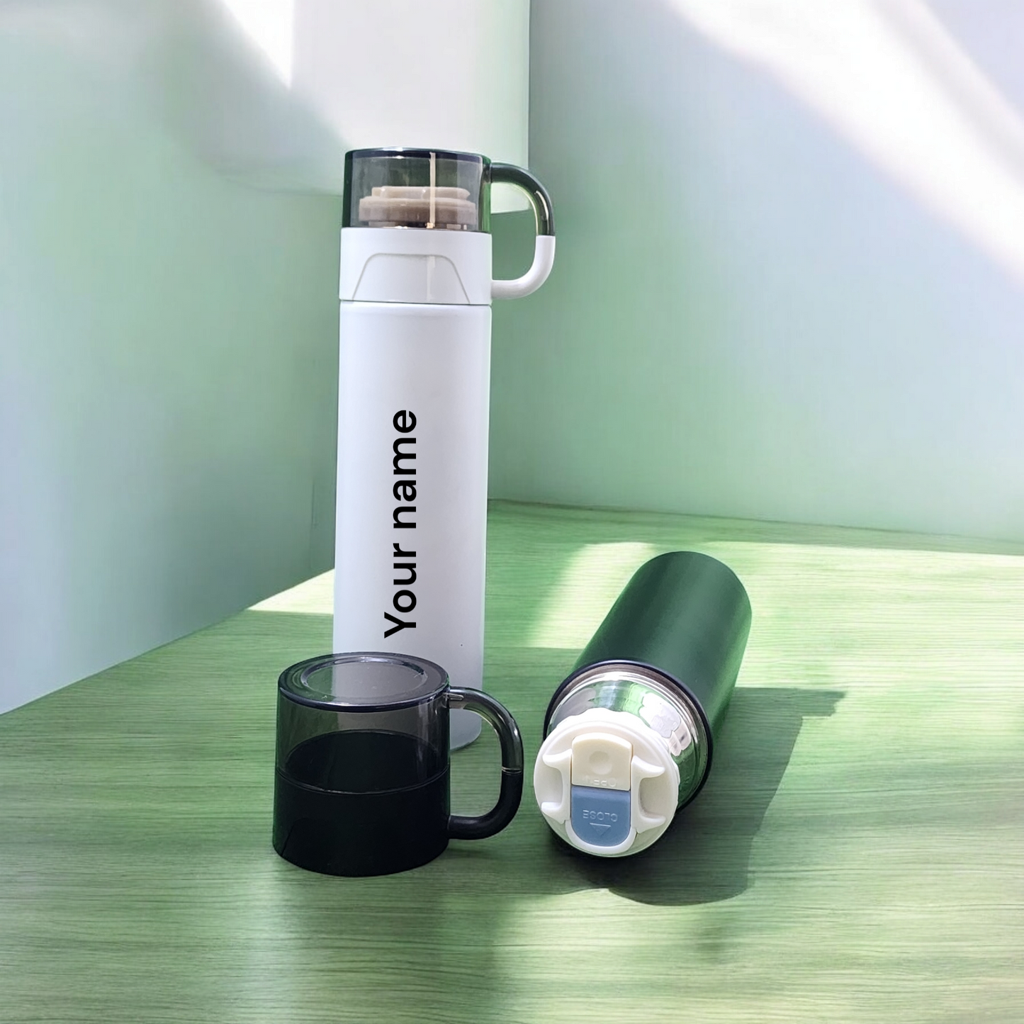 Personalized Stainless Steel Thermos Water bottle With Cup
