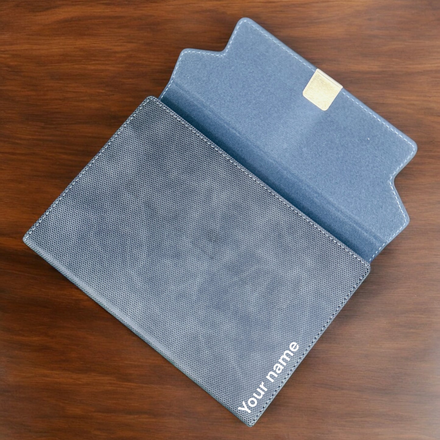 BizGift Personalized  Signature A-5 PU Leather Business Notebook Diary Journal, Magnetic Flap Closure with sleek metal accessory,192 pages, 80 gsm (Classic Black)