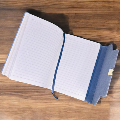 BizGift Personalized  Signature A-5 PU Leather Business Notebook Diary Journal, Magnetic Flap Closure with sleek metal accessory,192 pages, 80 gsm (Classic Black)