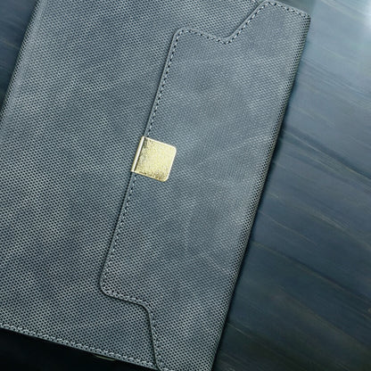 BizGift Personalized  Signature A-5 PU Leather Business Notebook Diary Journal, Magnetic Flap Closure with sleek metal accessory,192 pages, 80 gsm (Classic Black)