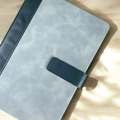BizGift Premium PU Leather A-5 Office Notebook Diary Journal with Smart Magnetic Flap Closure, 192 pages 80 gsm (brown and black)