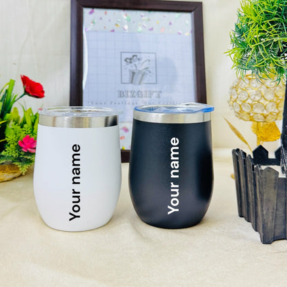 PERSONALIZED STAINLESS STEEL TRAVEL WINE SHAPE MUG