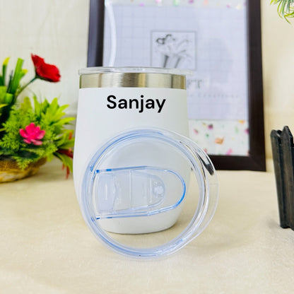 PERSONALIZED STAINLESS STEEL TRAVEL WINE SHAPE MUG